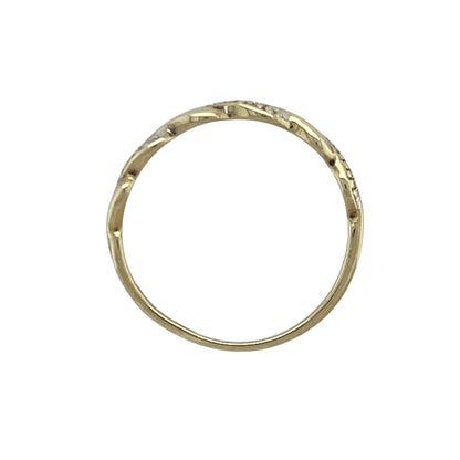 9ct Gold & Diamond Set Twist Band Ring