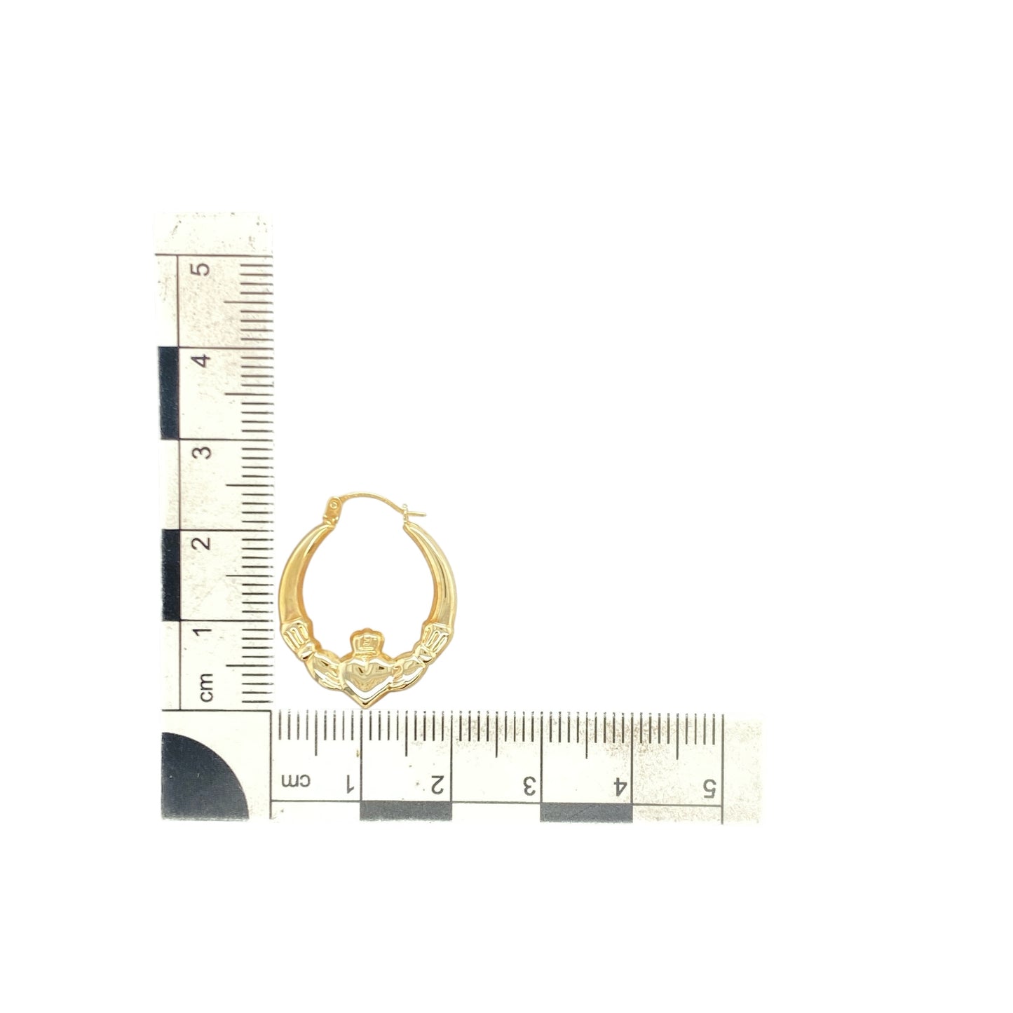 9ct Gold Claddagh Creole Earrings