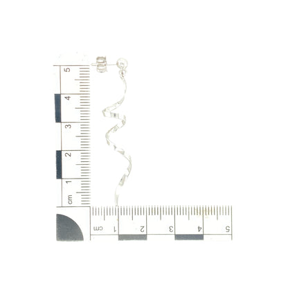 9ct White Gold Swirl Drop Earrings