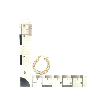 9ct Gold Twist Hoop Creole Earrings