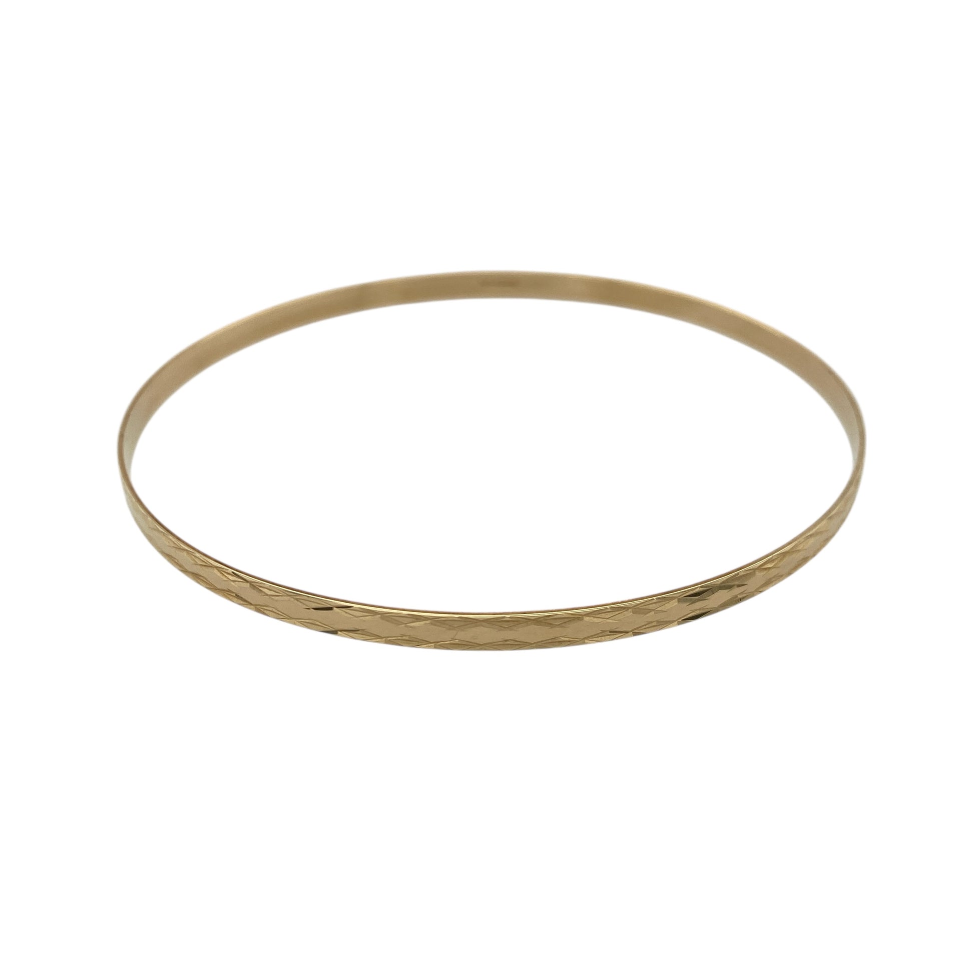 9ct Solid Gold Patterned Bangle