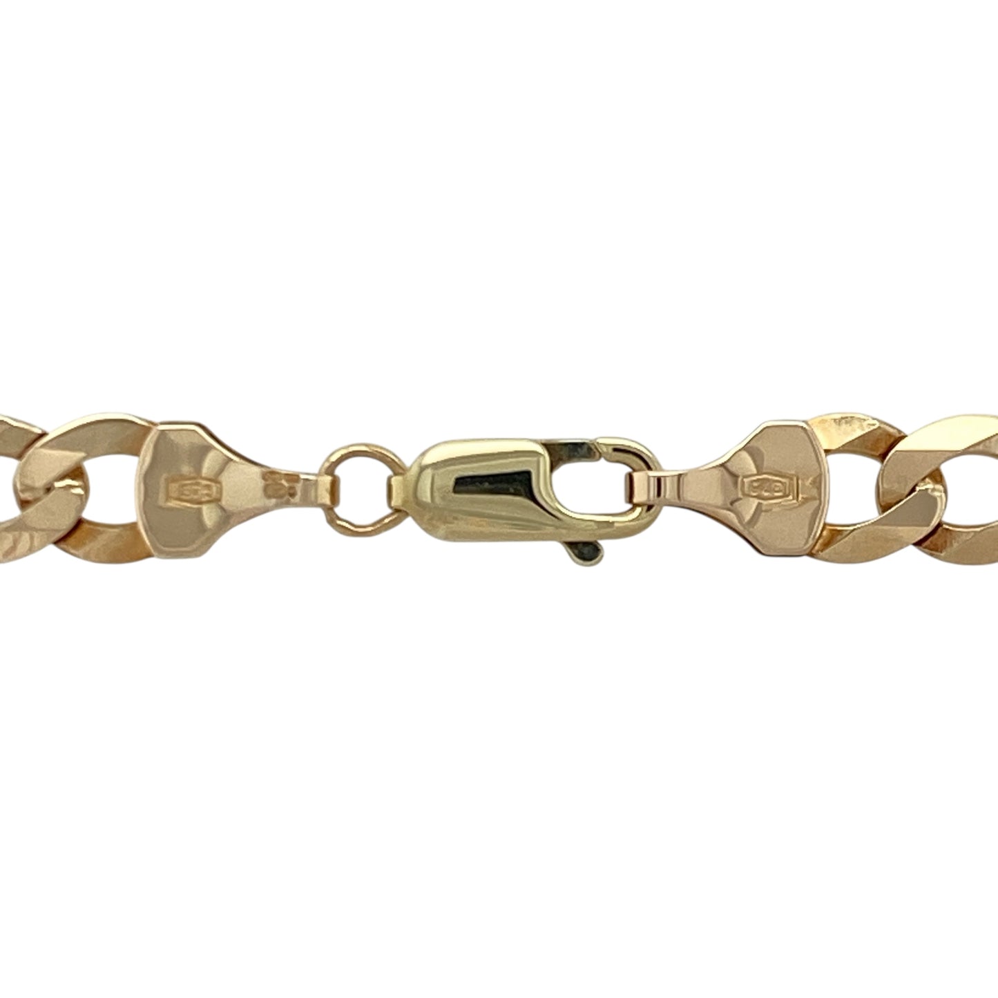 Bring classic shine and strong golden presence to your collection with this pre-owned 9ct yellow gold curb chain—an elegant piece offering timeless style and everyday durability.

Design: This 20" curb chain features 6mm flat links, creating a bold yet refined profile with a smooth, traditional drape.
Material: Made from 9-carat yellow gold, the chain displays a polished, radiant finish that enhances its rich, warm tone.