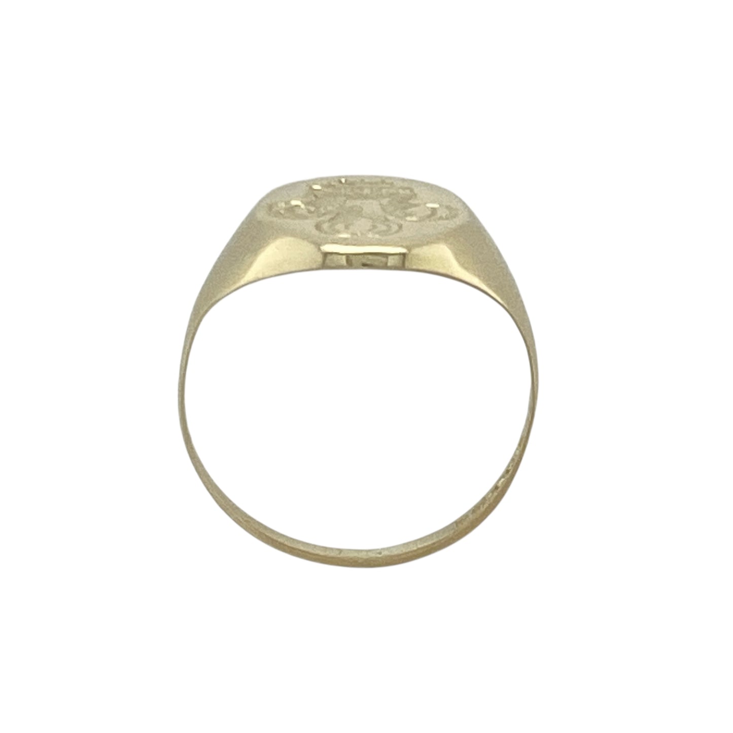 9ct Gold Welsh Three Feathers Oval Signet Ring