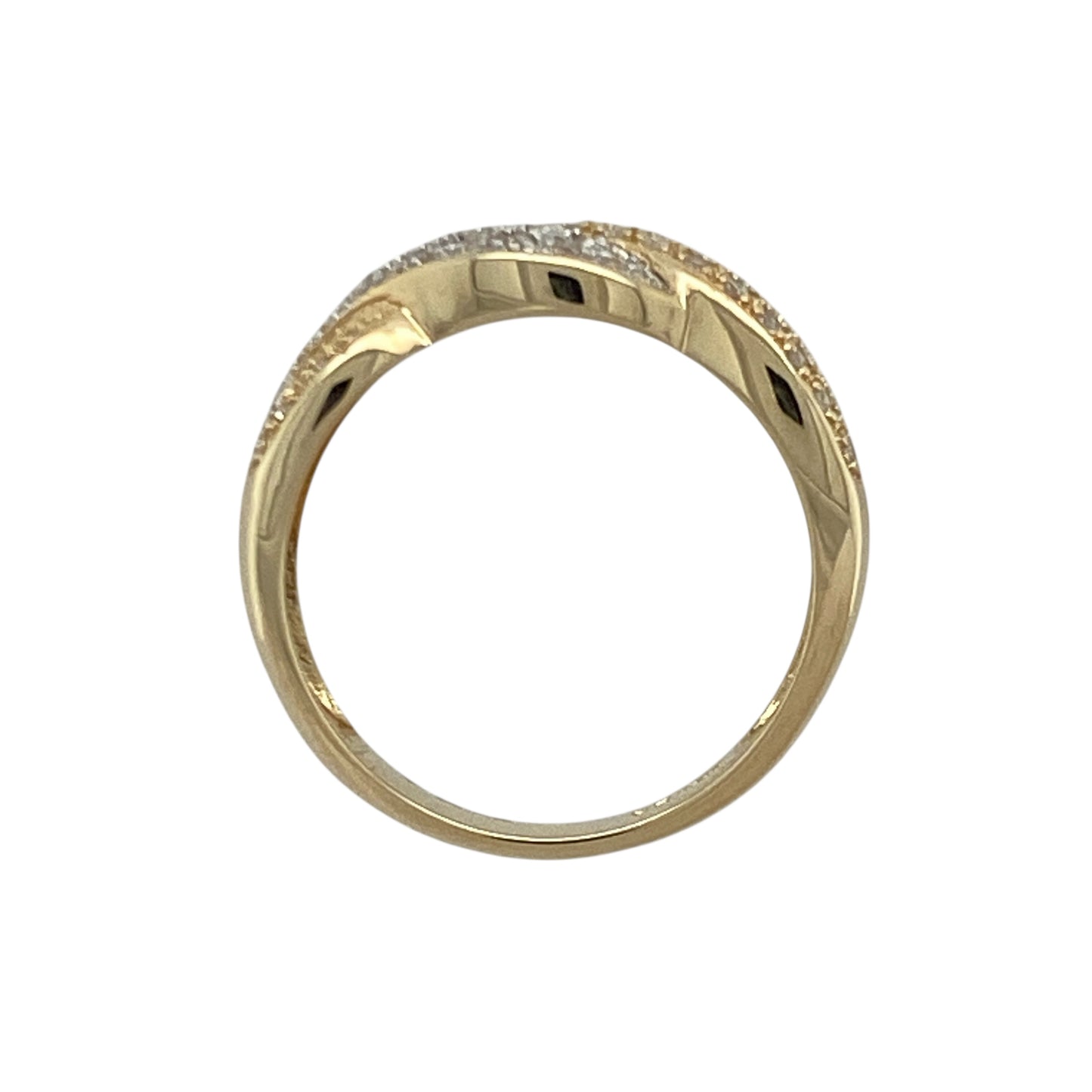 14ct Gold & Diamond Set Twist Band Ring