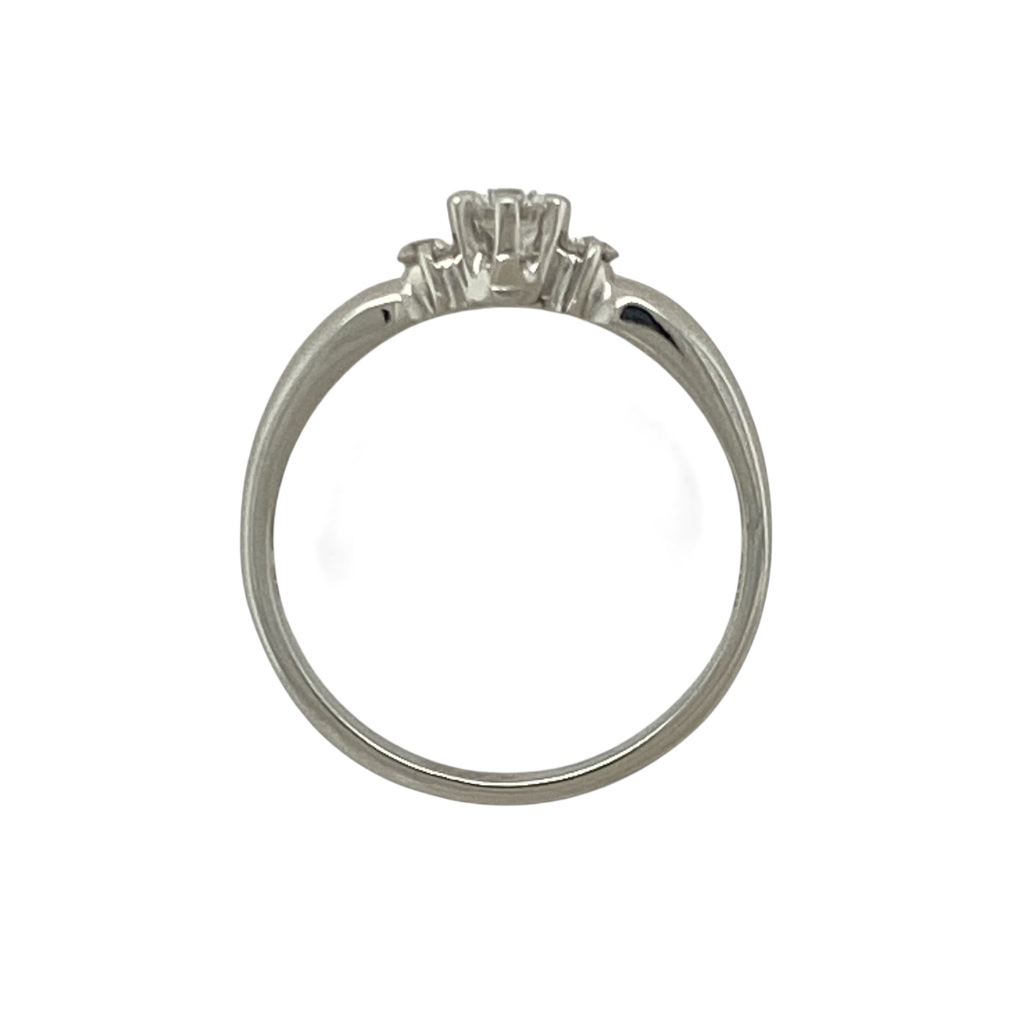 14ct White Gold & Diamond Set Trilogy Ring