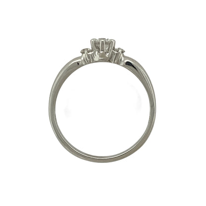 14ct White Gold & Diamond Set Trilogy Ring