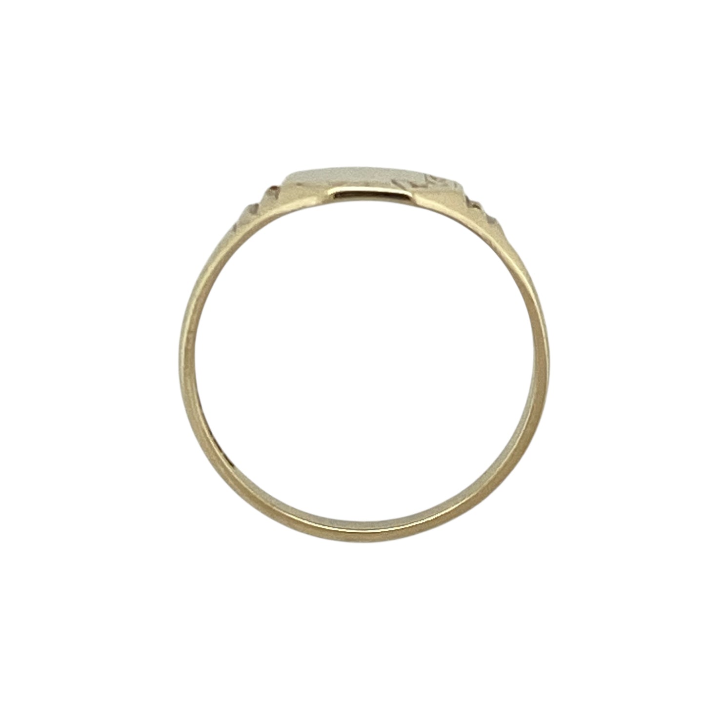 9ct Gold Patterned Hexagon Signet Ring