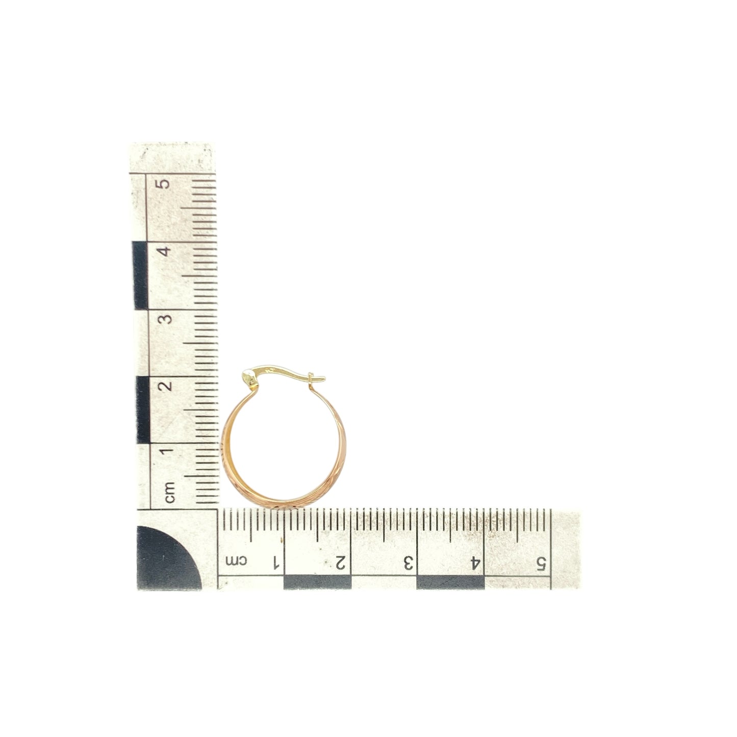 9ct Gold Cross Patterned Hoop Creole Earrings