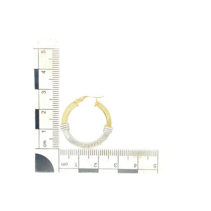 9ct Gold Two Tone Hoop Creole Earrings