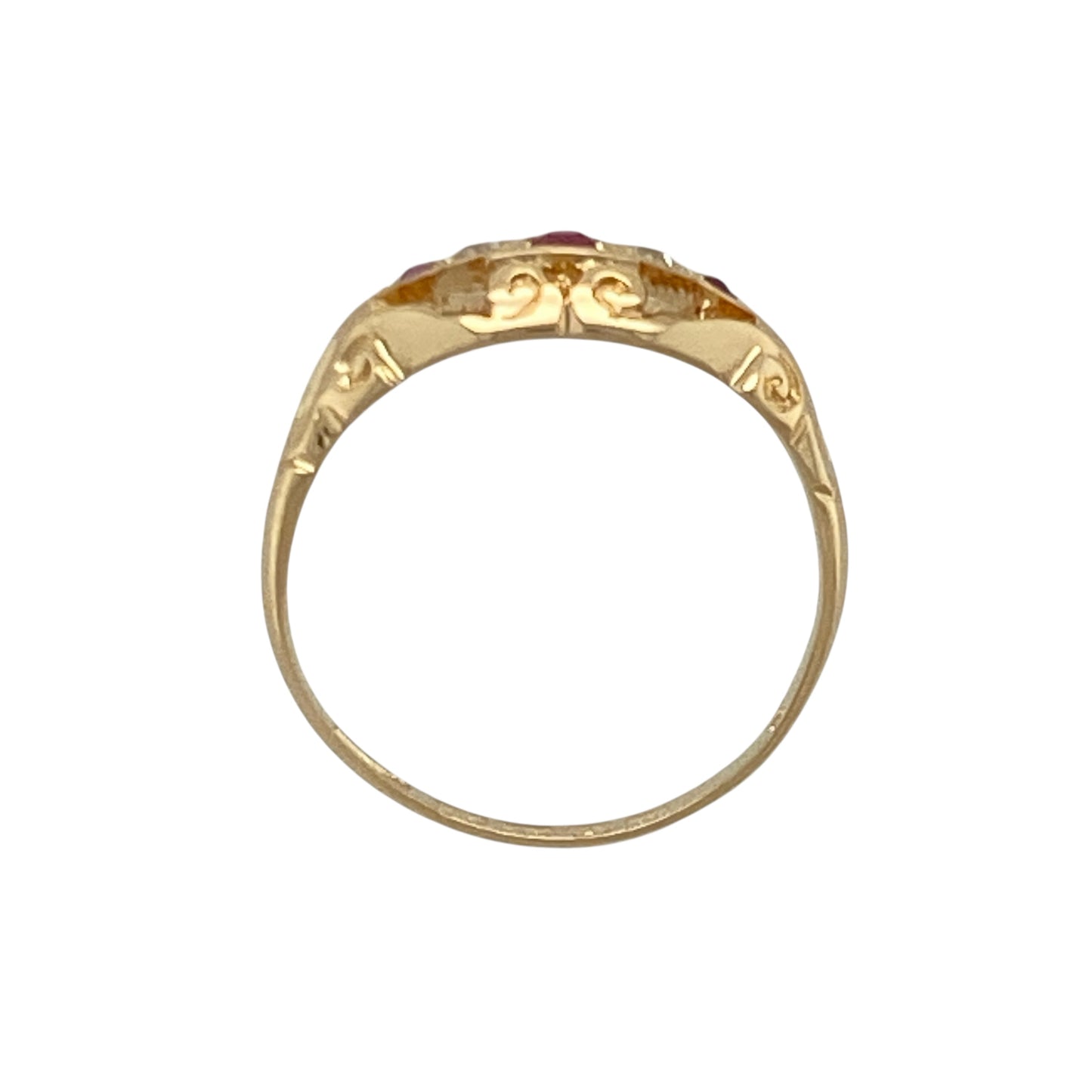 18ct Gold Diamond & Ruby Set Vintage Ring