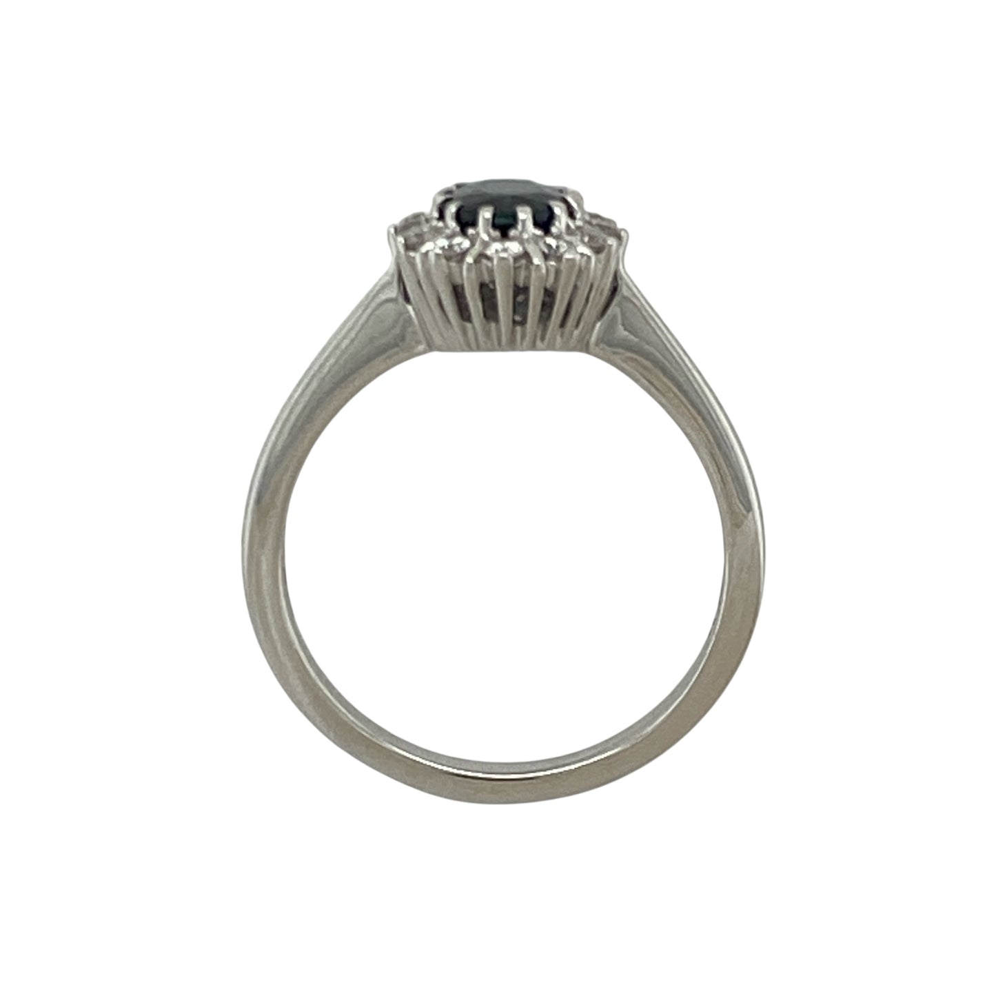 18ct White Gold Diamond & Sapphire Set Cluster Ring