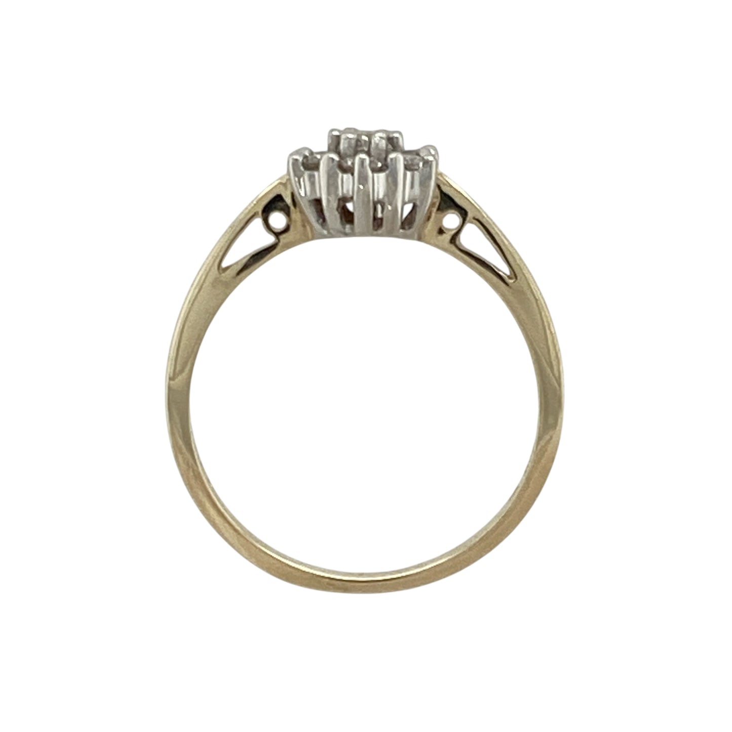 9ct Gold & Diamond Set Flower Cluster Ring