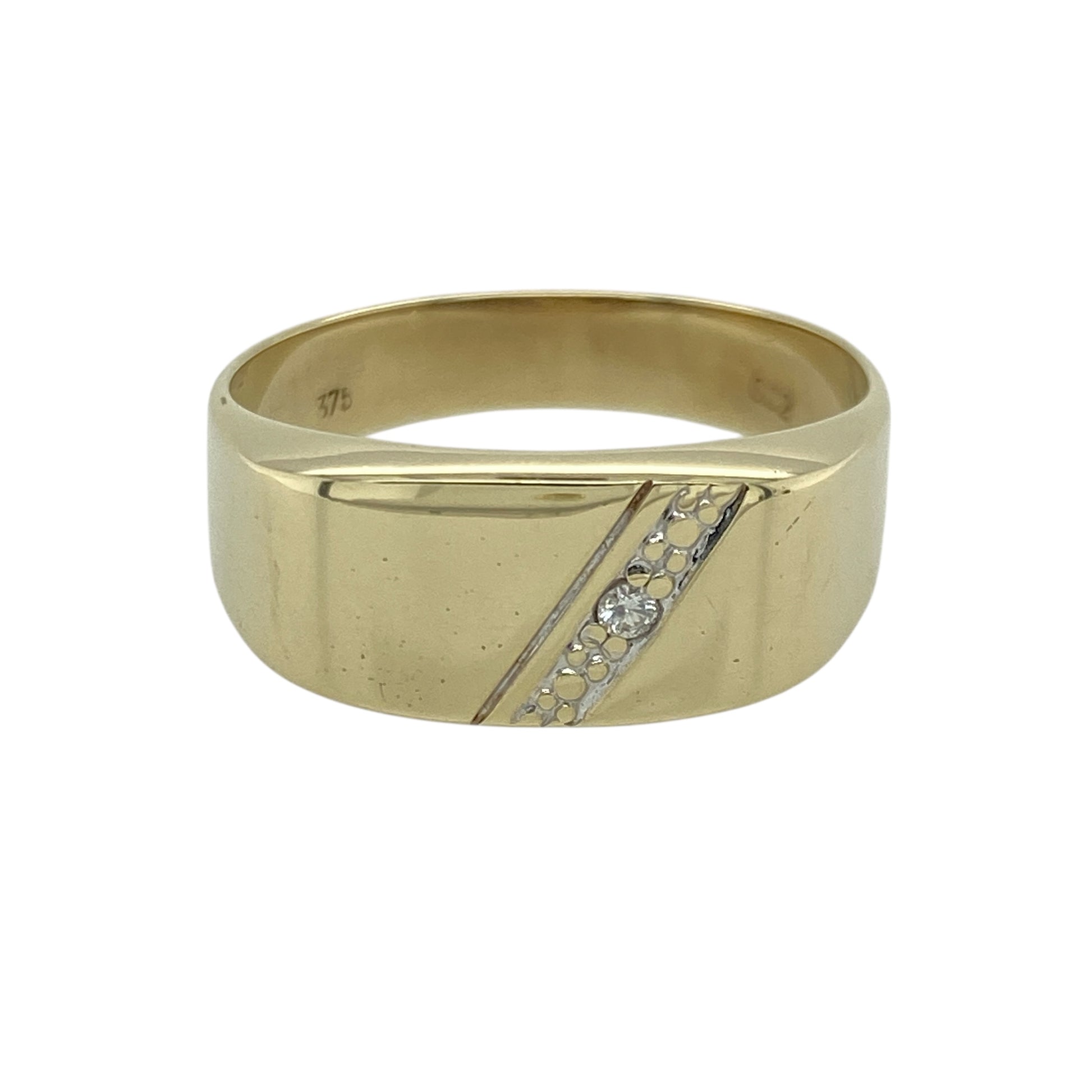 9ct Gold & Diamond Set Signet Ring