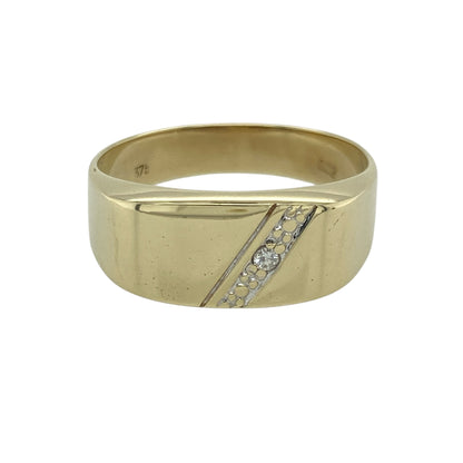 9ct Gold & Diamond Set Signet Ring