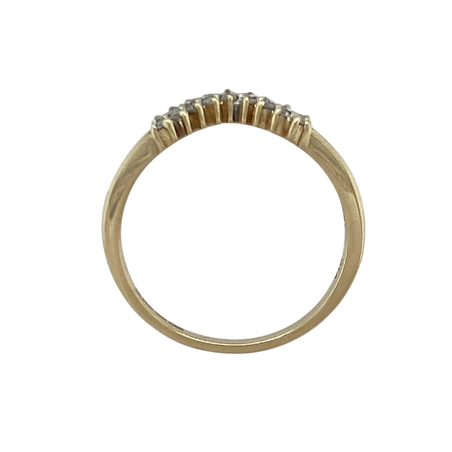 9ct Gold & Diamond Set Wishbone Ring