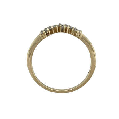 9ct Gold & Diamond Set Wishbone Ring