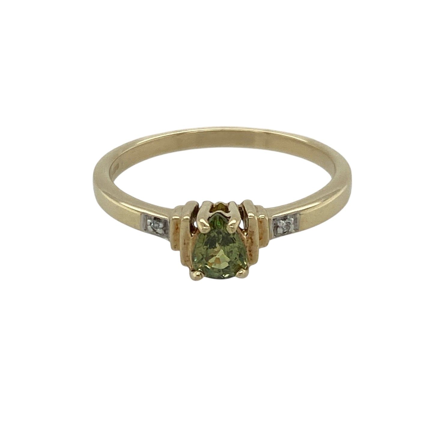 9ct Gold Diamond & Peridot Set Ring