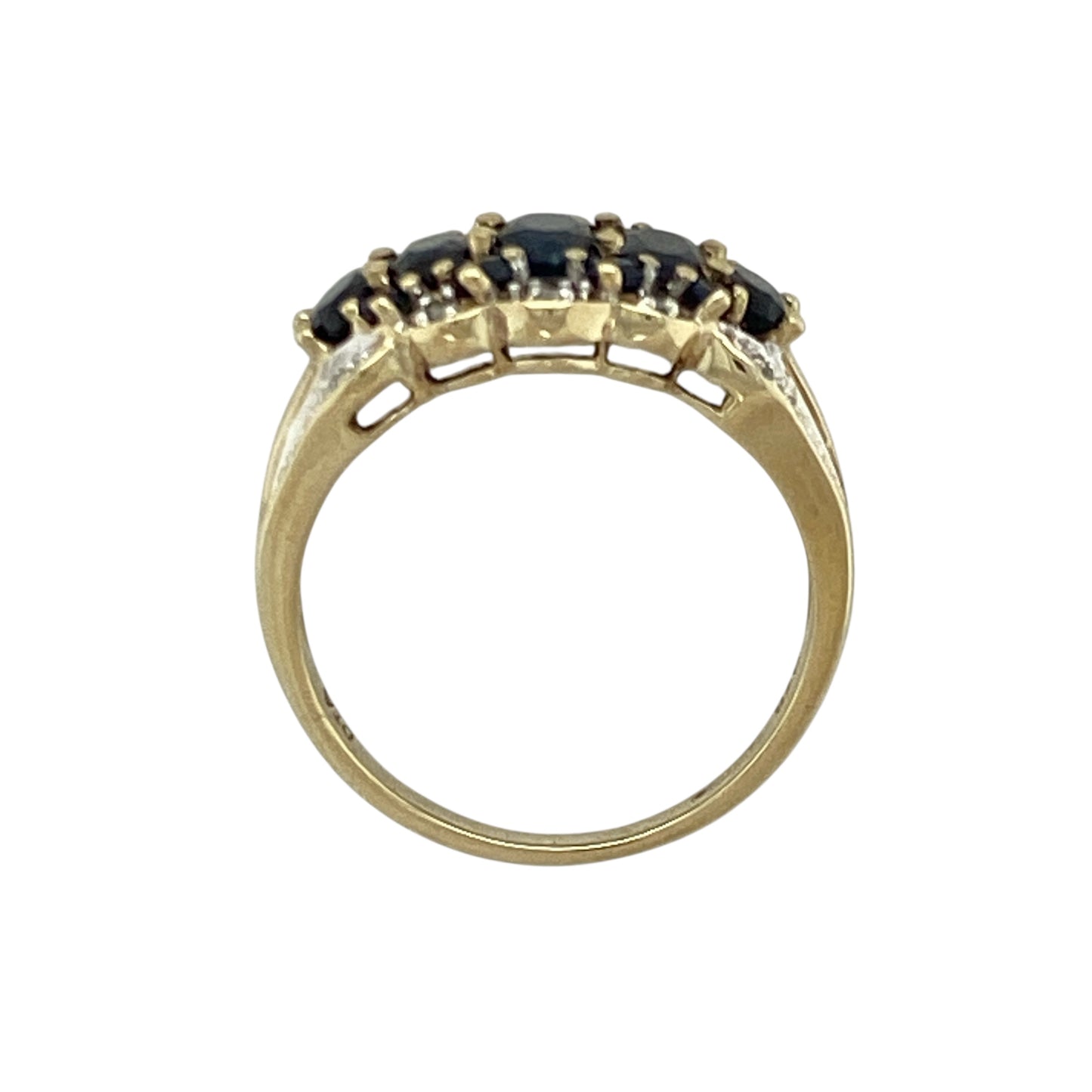 9ct Gold Diamond & Sapphire Set Ring