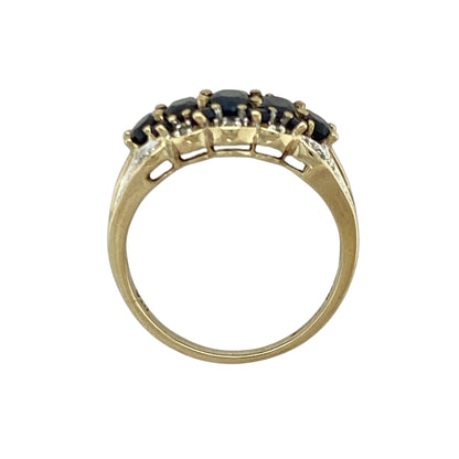 9ct Gold Diamond & Sapphire Set Ring