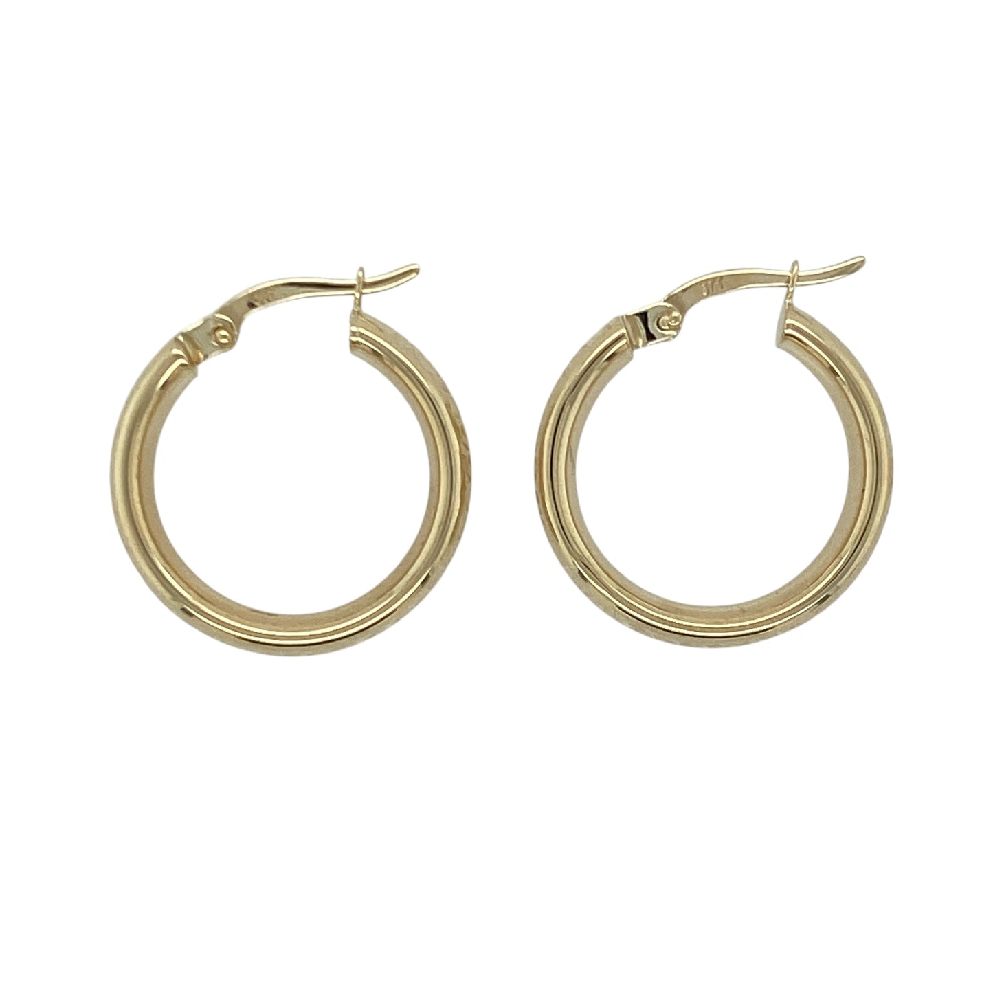 9ct Gold Patterned Hoop Creole Earrings