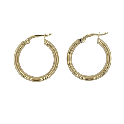 9ct Gold Patterned Hoop Creole Earrings