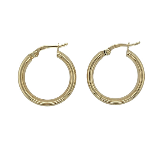 9ct Gold Patterned Hoop Creole Earrings