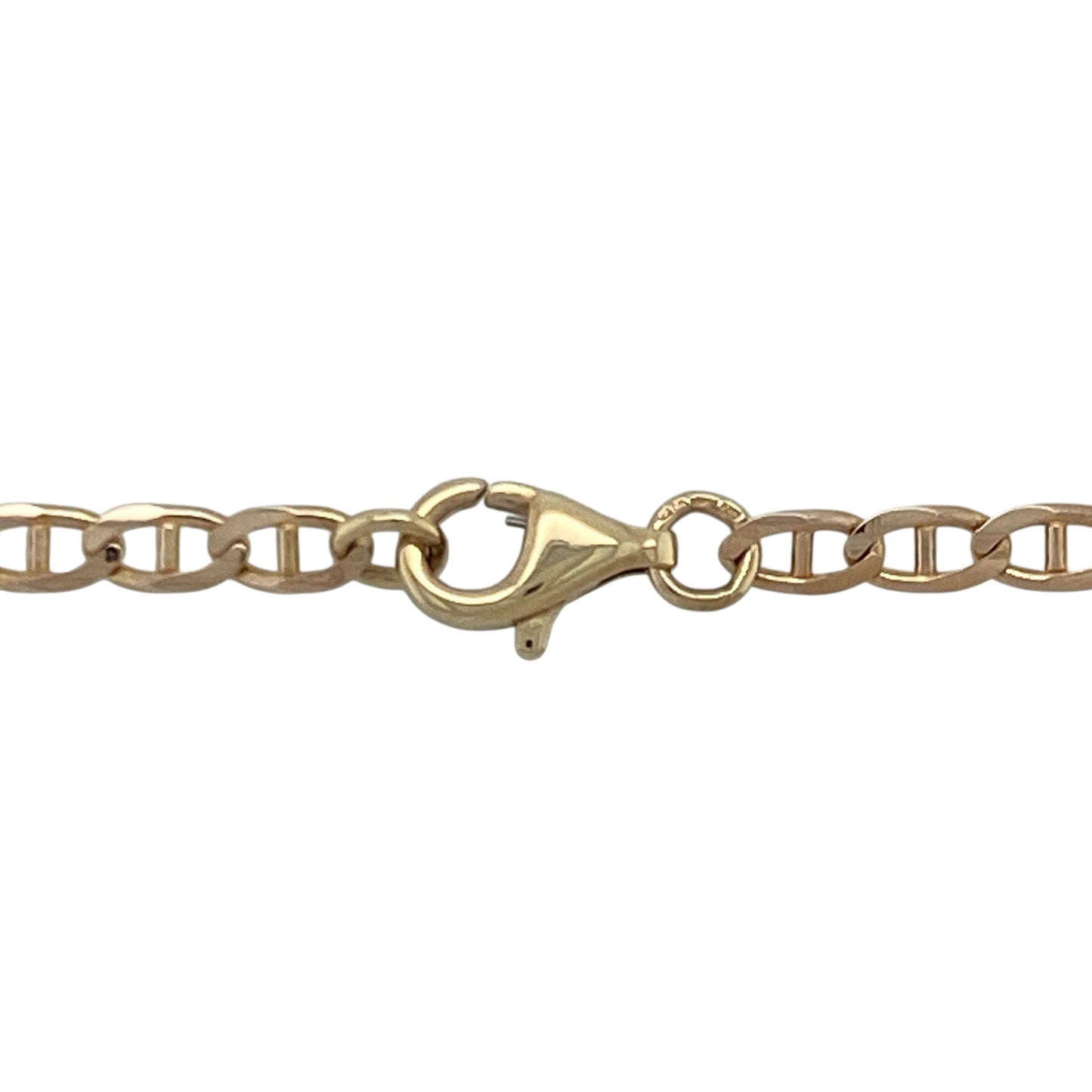 Bring bold texture and warm golden shine to your collection with this pre-owned 9ct yellow gold anchor chain—an elegant piece offering timeless style and durable presence.

Design: This 18" anchor chain features substantial 3mm interlocking links, creating a classic rope-like pattern with strong visual appeal and a refined finish.
Material: Made from 9-carat yellow gold, the polished surface enhances its rich golden tone and highlights the depth of the anchor-style links.