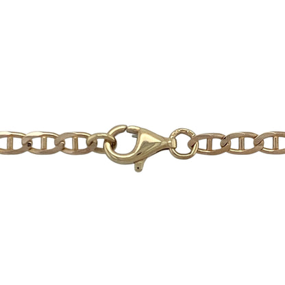 Bring bold texture and warm golden shine to your collection with this pre-owned 9ct yellow gold anchor chain—an elegant piece offering timeless style and durable presence.

Design: This 18" anchor chain features substantial 3mm interlocking links, creating a classic rope-like pattern with strong visual appeal and a refined finish.
Material: Made from 9-carat yellow gold, the polished surface enhances its rich golden tone and highlights the depth of the anchor-style links.