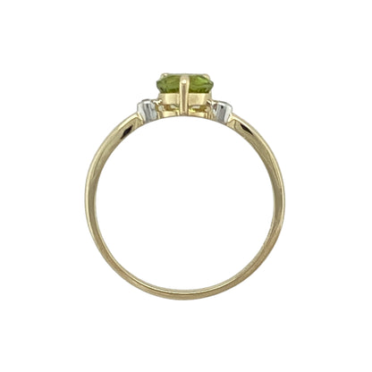 9ct Gold Diamond & Peridot Set Ring