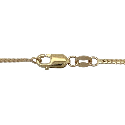 9ct Gold Diamond & Ruby Set Leaf Style 16" Necklace