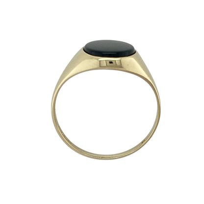 9ct Gold & Onyx Set Oval Signet Ring
