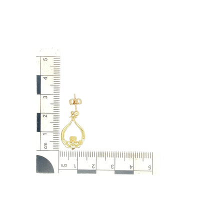 9ct Gold Claddagh Drop Earrings