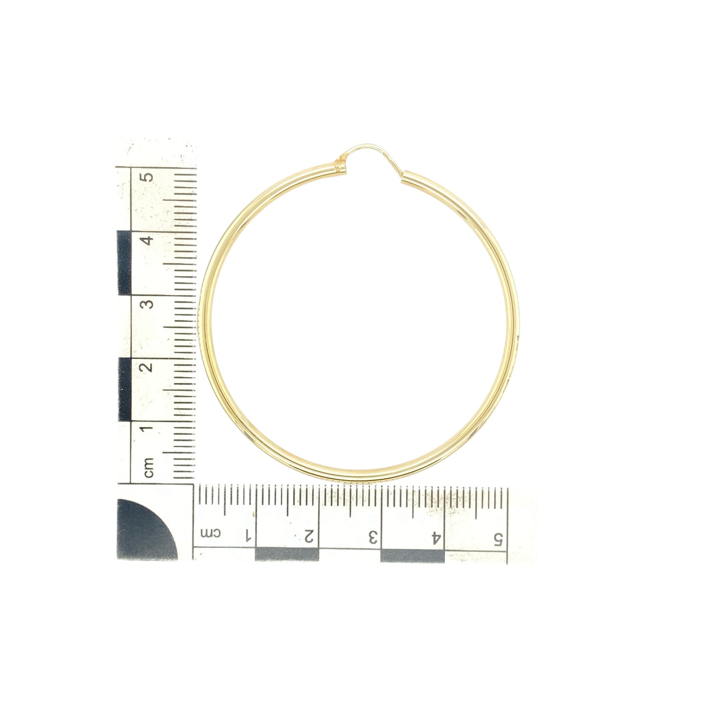 9ct Gold Plain Large Hoop Creole Earrings