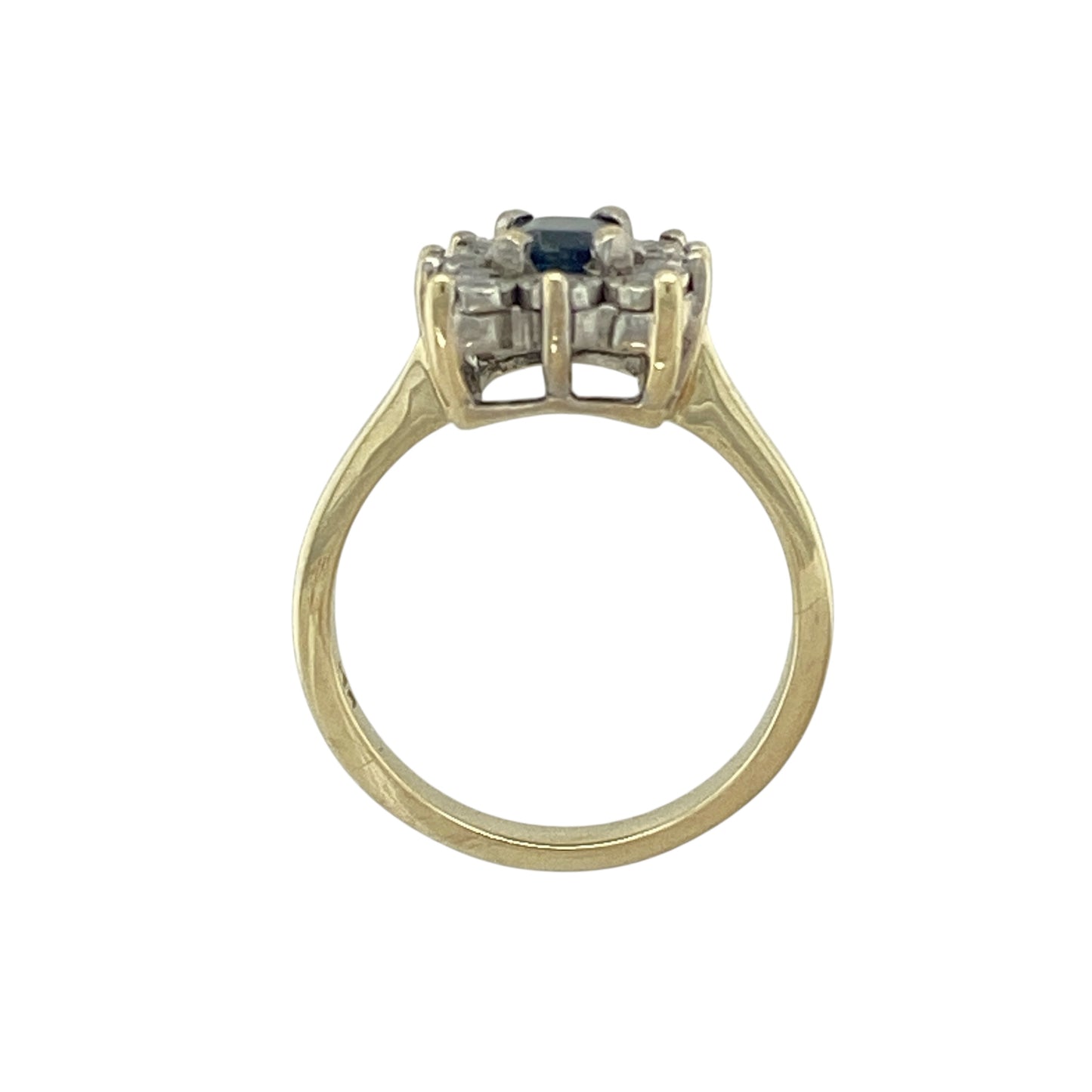 9ct Gold Diamond & Sapphire Set Cluster Ring