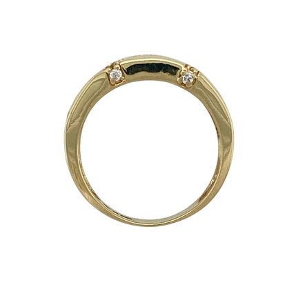 18ct Gold & Cubic Zirconia Set Wave Band Ring