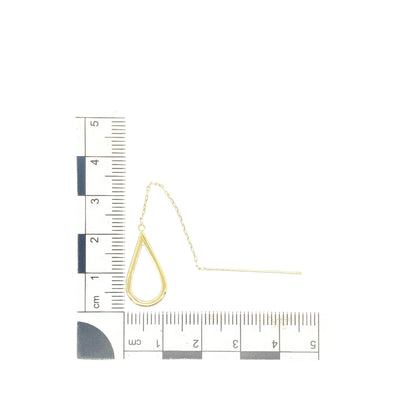 9ct Gold Open Teardrop Drop Bar Earrings