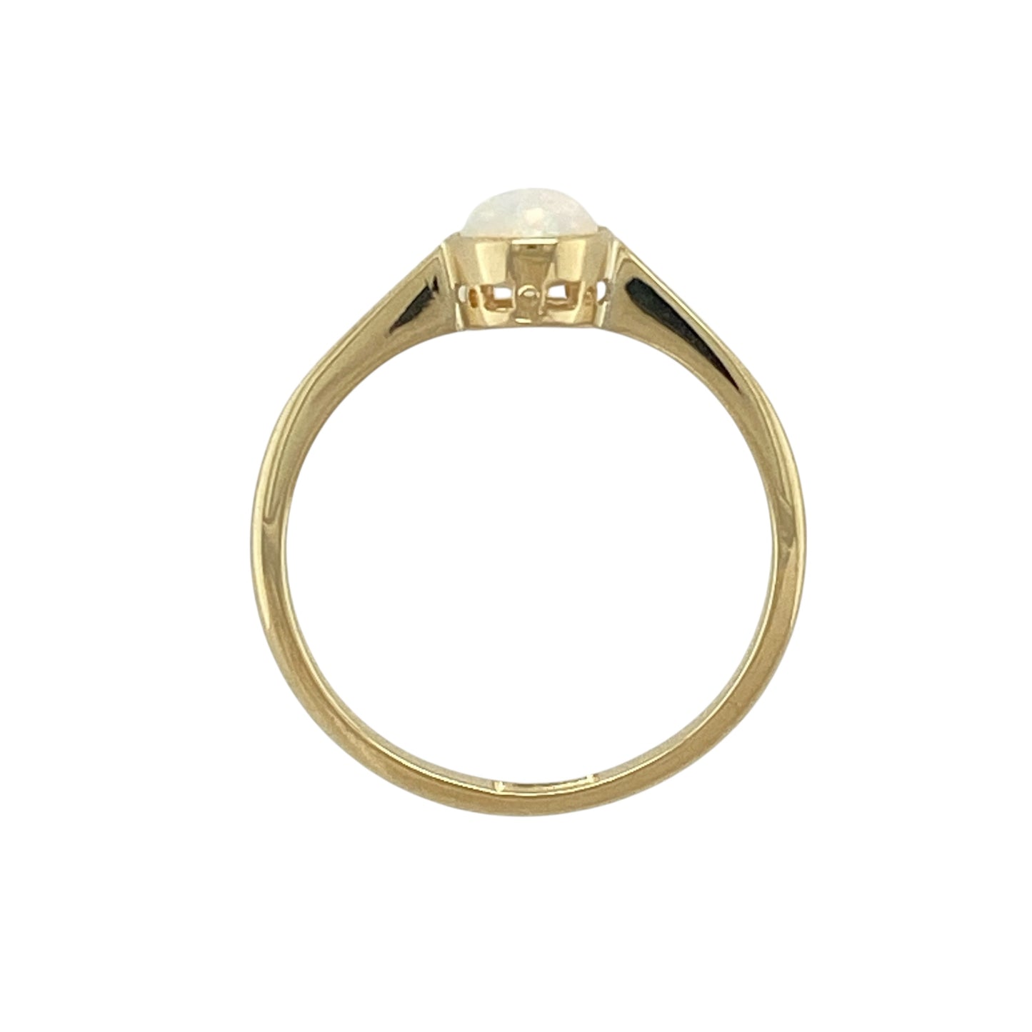 18ct Gold & Opalique Set Solitaire Ring