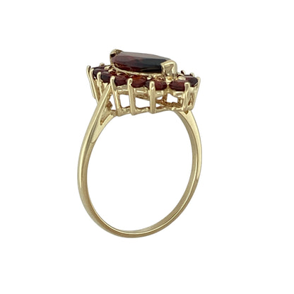 9ct Gold & Garnet Set Cluster Ring