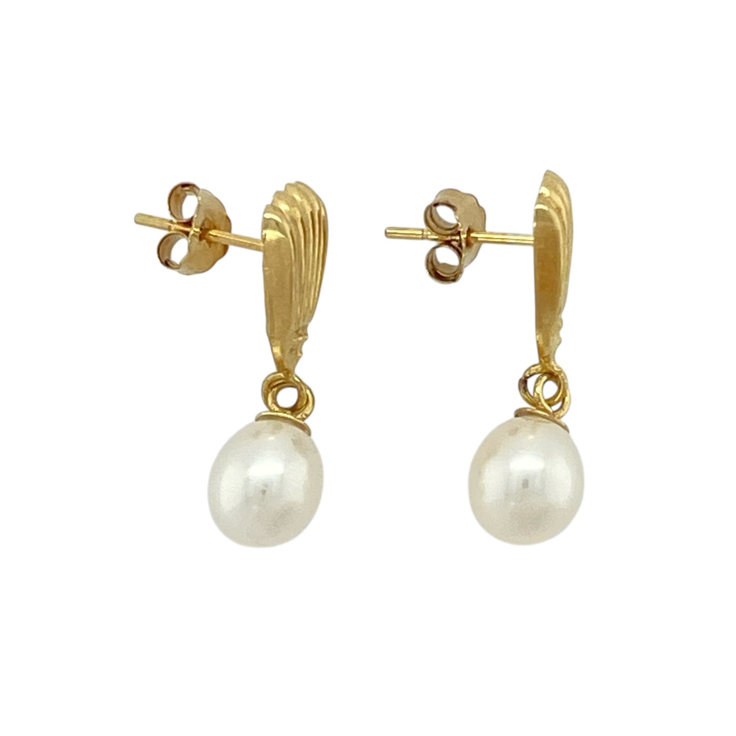 9ct Gold & Pearl Set Drop Earrings