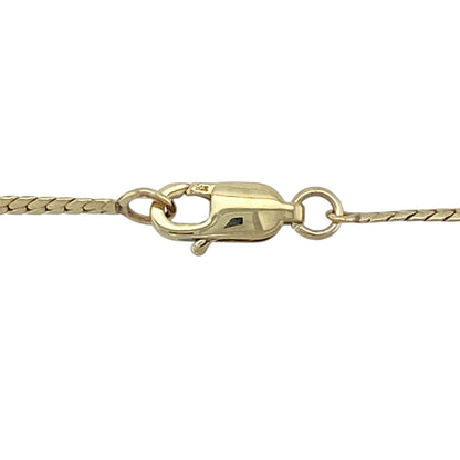 9ct Gold Diamond & Blue Topaz Set Flat Snake 18" Necklace