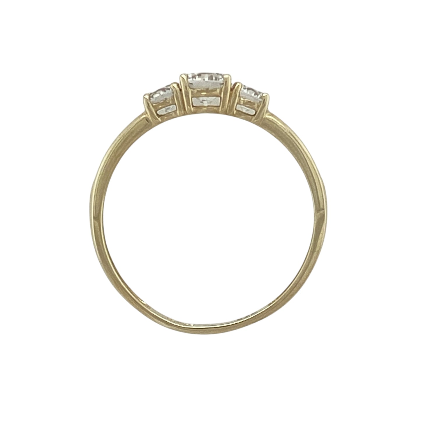 9ct Gold & Cubic Zirconia Set Trilogy Ring