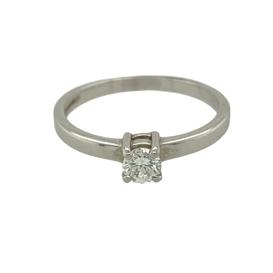 New 9ct White Gold & Diamond Set Solitaire Ring