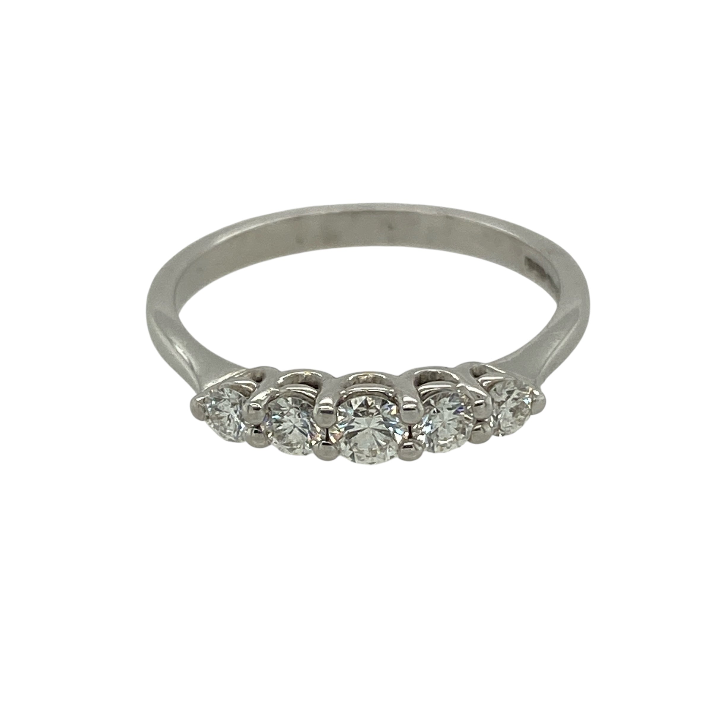 New 18ct White Gold & Diamond Set Five Stone Band Ring – Gold Reserves ...