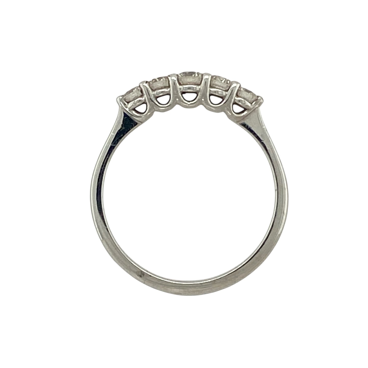 New 18ct White Gold & Diamond Set Five Stone Band Ring