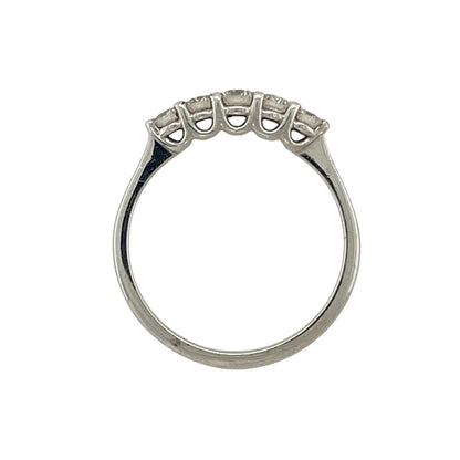 New 18ct White Gold & Diamond Set Five Stone Band Ring