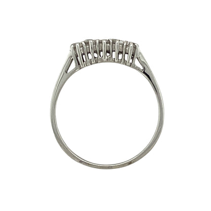New 9ct White Gold & Diamond Set Five Stone Band Ring