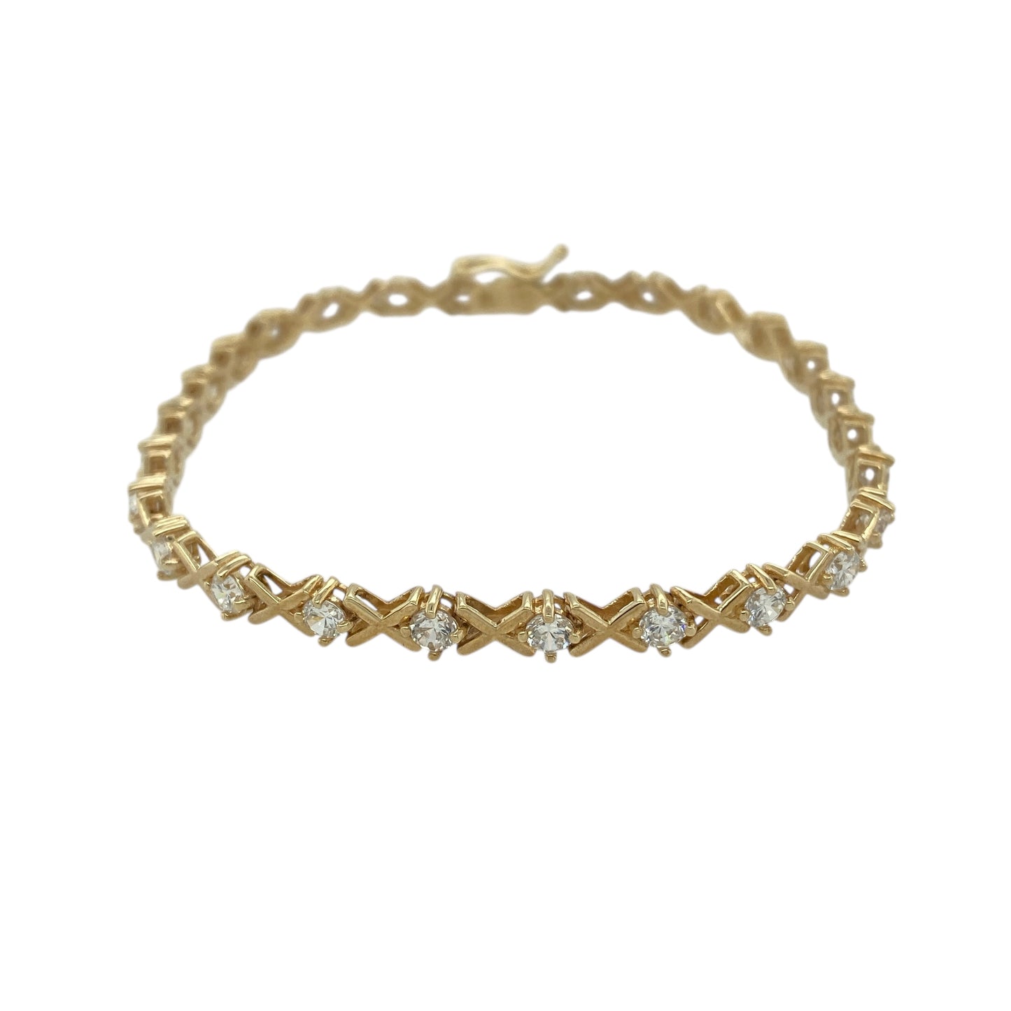 9ct Gold & Cubic Zirconia Set 7" Bracelet