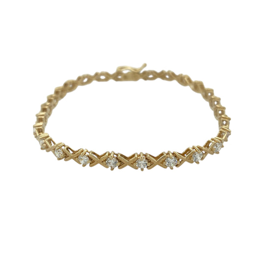 9ct Gold & Cubic Zirconia Set 7" Bracelet