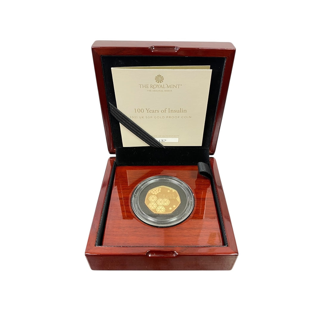2021 Innovation of Science UK 22ct Gold 50p Gold Proof Coin