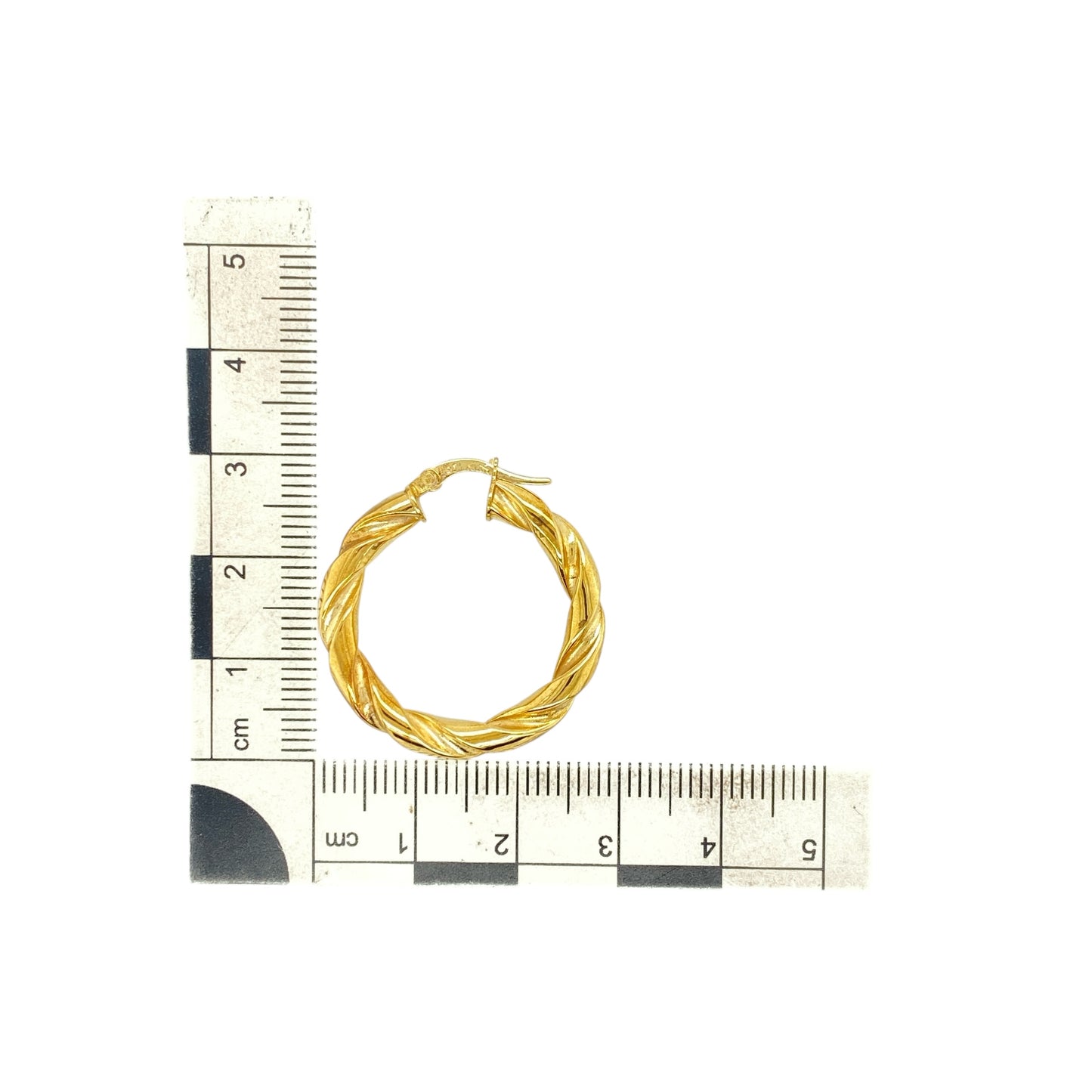 9ct Gold Twisted Hoop Creole Earrings